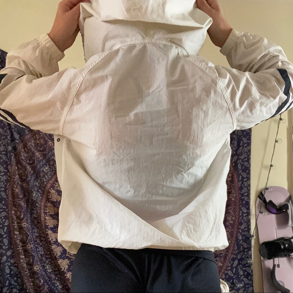 white and navy blue cropped windbreaker - Picture 6 of 6